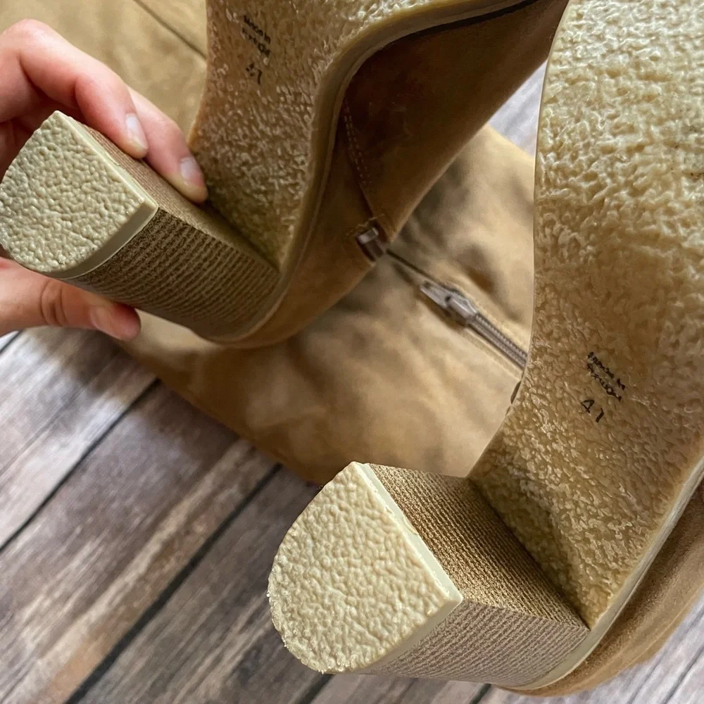 Free People Vegan Blake Heeled Tall Boots faux leather Sherpa shearling boho 41